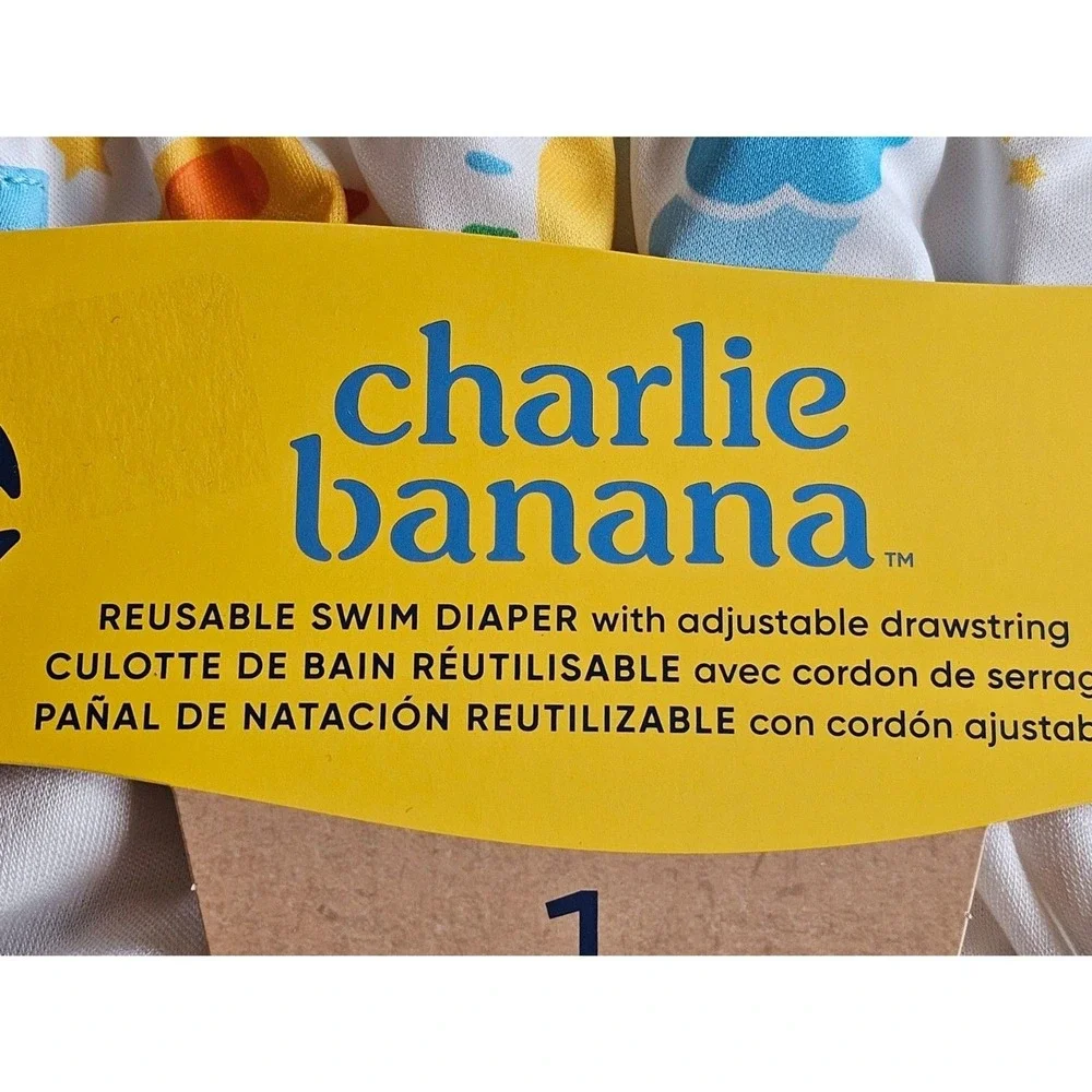 Charlie Banana Swim Diaper Large (22-34lbs) Reusable Hello‎ Sunshine NEW